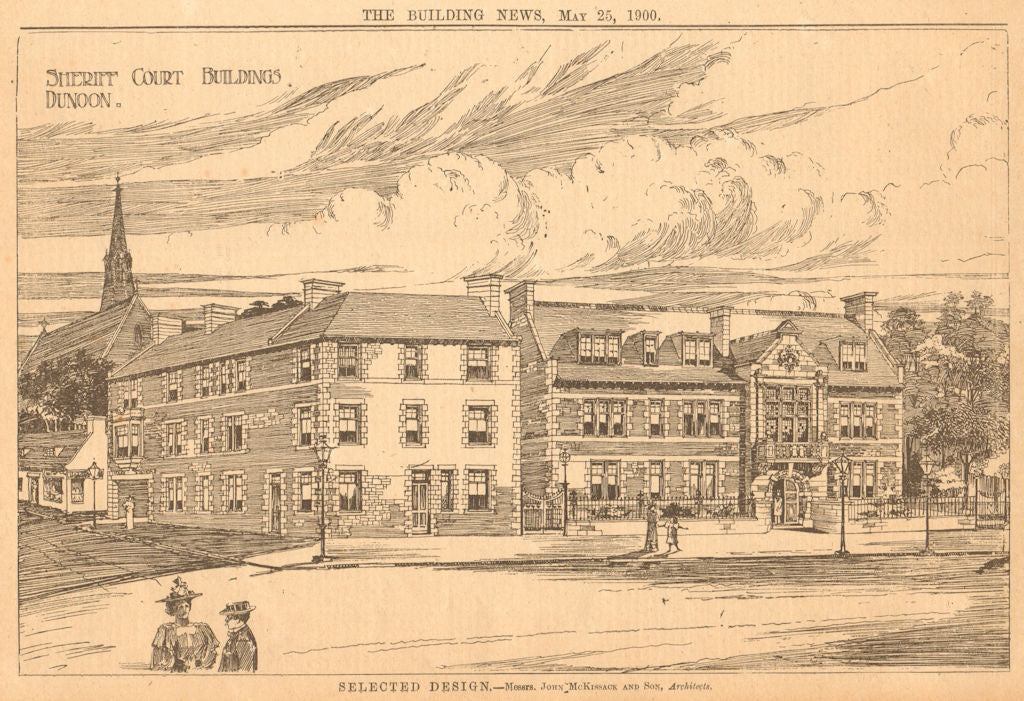 Sheriff Court buildings Dunoon. John McKissack & son, Architect 1900 old print